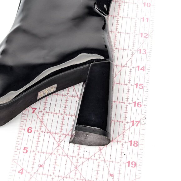 Jeffrey Campbell Women Patt Black Vegan Patent Chain Link fashion Knee Boots 8.5 - Picture 6 of 9
